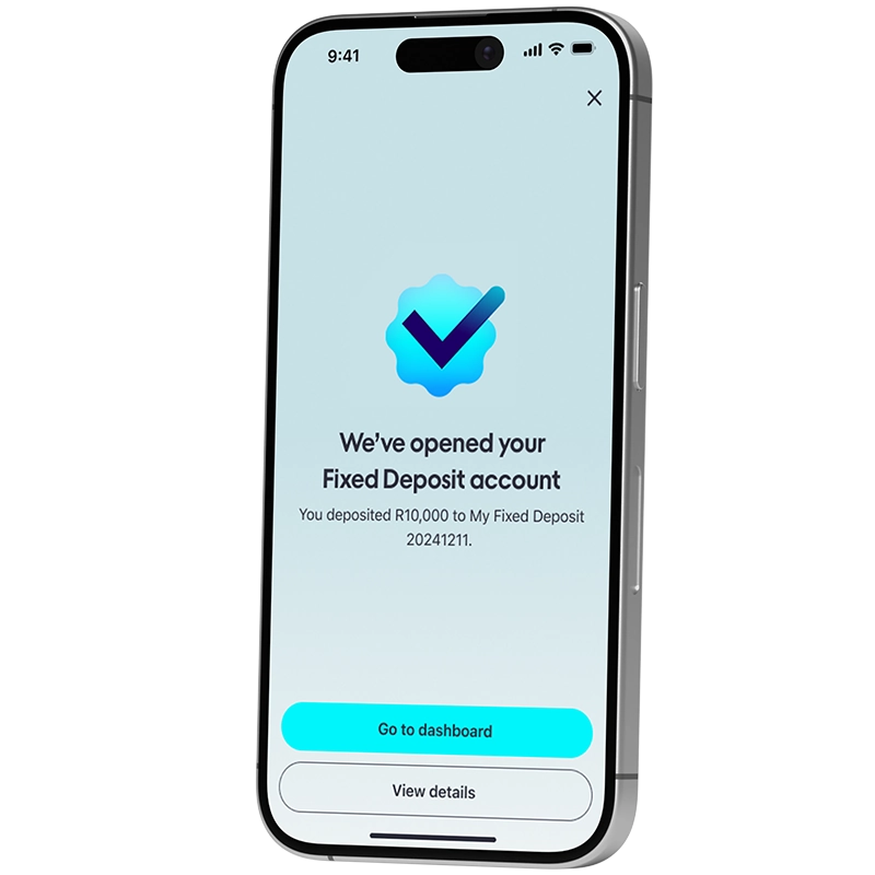 Fixed Deposit account opened on GoTyme Bank app
