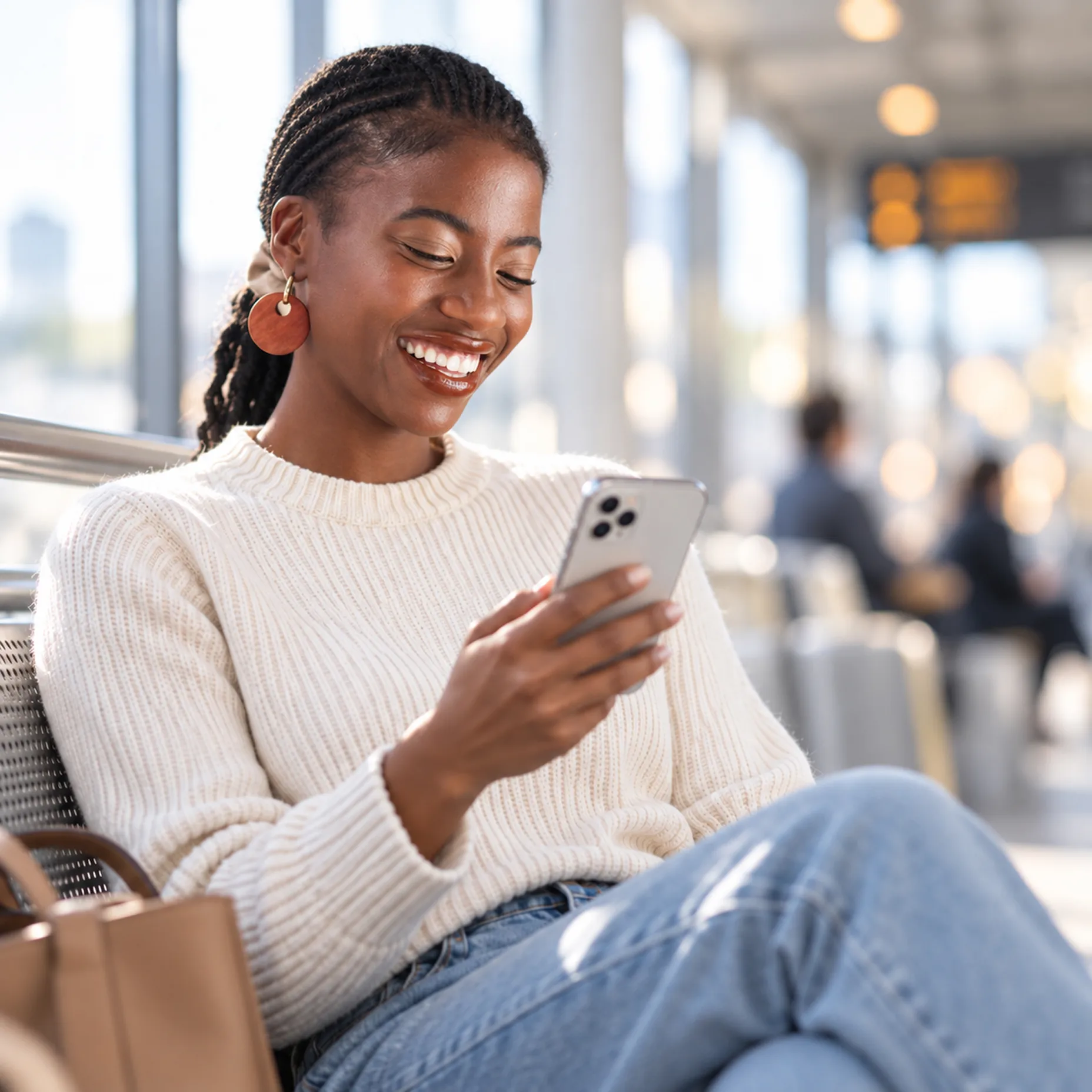Woman using phone for PayShap