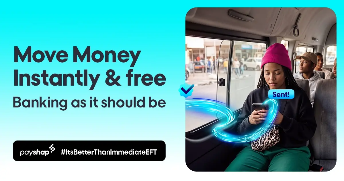 Woman in a taxi sending money instantly with PayShap on her phone